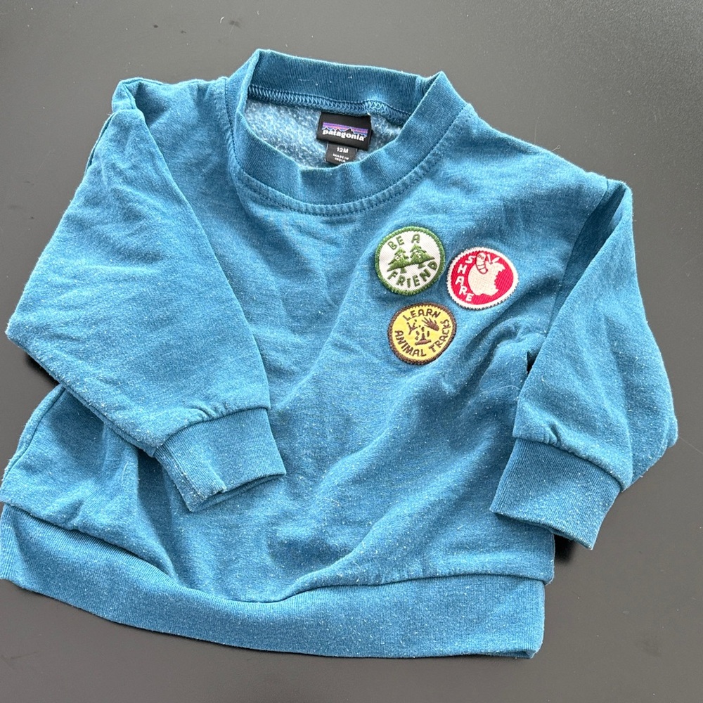 Patagonia Blue baby Sweatshirt with Patches